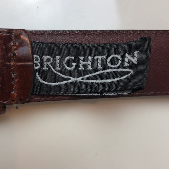 Brighton Men’s Croc Embossed Calfskin on Glove Leather Belt - Picture 4 of 13